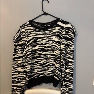 Express Black and White Knit Sweater